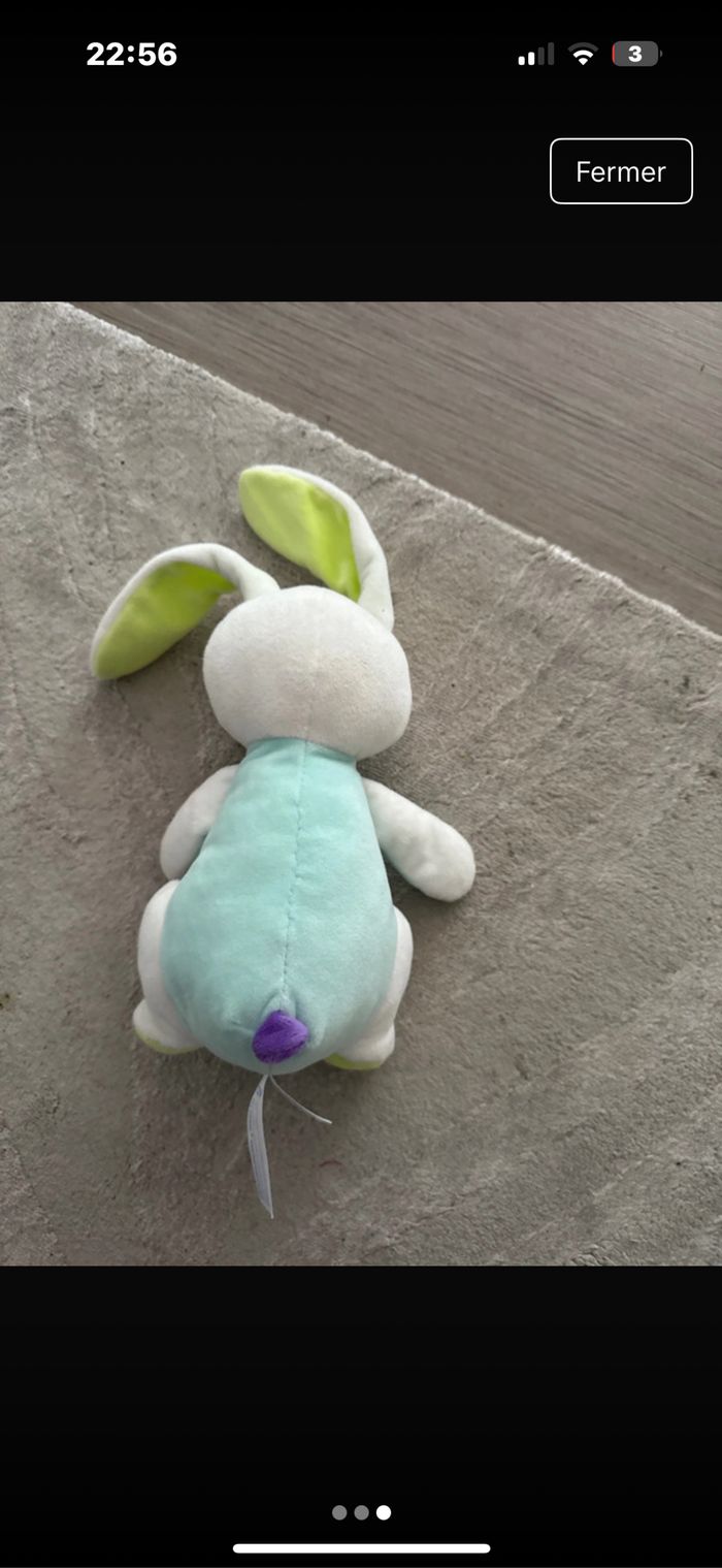 Peluche sucre d’orge lapin ou - photo numéro 2