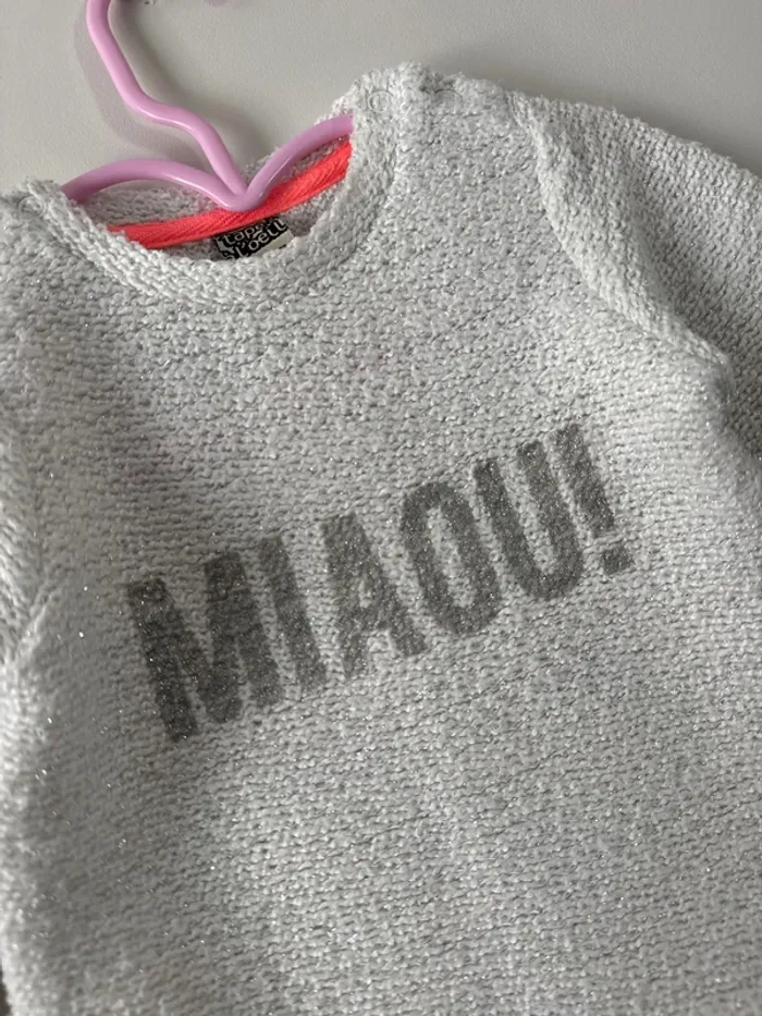 👚 pull - miaou- bébé fille - tape à l’œil - 3 mois - 59 cm - très bon état - photo numéro 2
