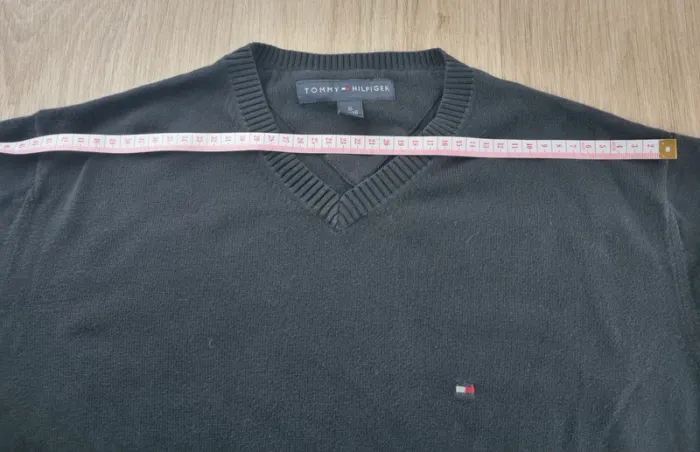 Pull a col V noir Tommy hilfiger Homme XL - photo numéro 5