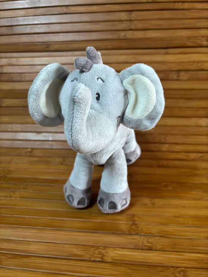 Doudou éléphant gris mots d enfants - photo numéro 2
