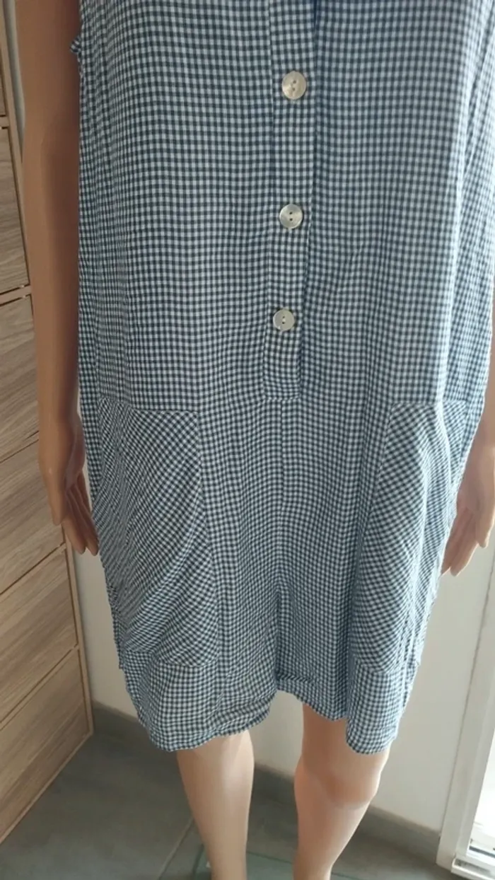 Combi short bleu et blanc a carreaux - photo numéro 5