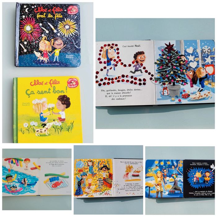 2 livres Chloé et Félix, Ça sent bon! Et Chloé et Félix font la fête (13, 15)
