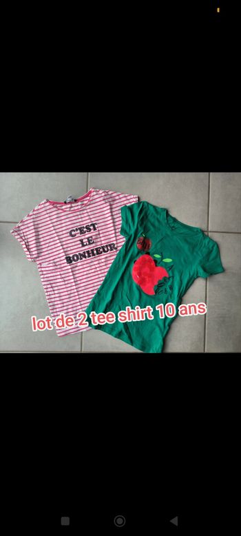 Lot de 2 tee shirt manches courtes fille 10 ans