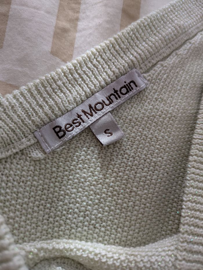 Pull BEST MOUNTAIN - Vert d'Eau Pailleté - Dos Décolleté V - photo numéro 2