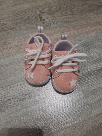 Basket chaussures rose à paillettes