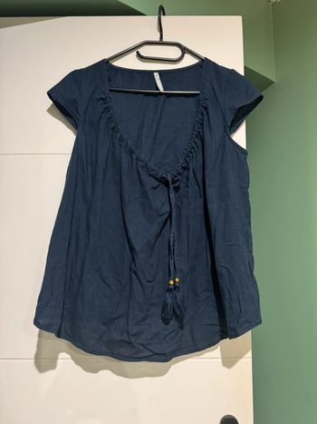Blouse manche courtes bleu marine