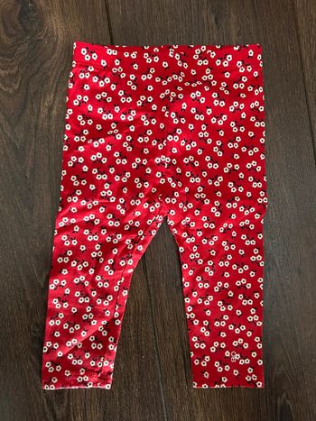 Legging Okaidi Obaibi 9 mois rouge fleurs