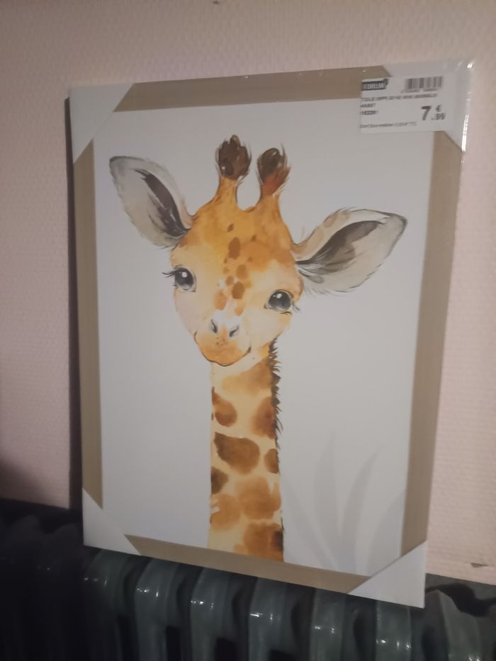Toile imprimée 30x40cm girafe - photo numéro 2