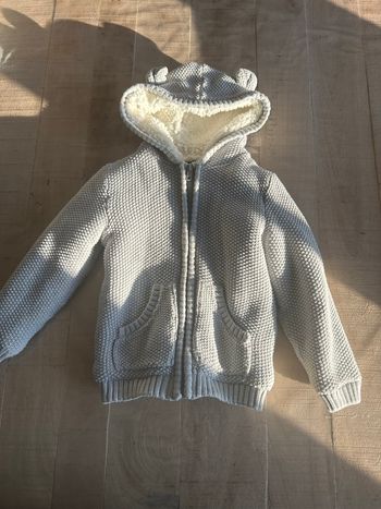 Gilet épais fourré gris clair 