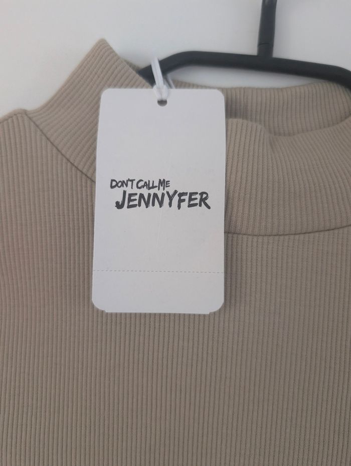 Top col montant manches longues Jennyfer beige – Taille XS – Neuf avec étiquette - photo numéro 2