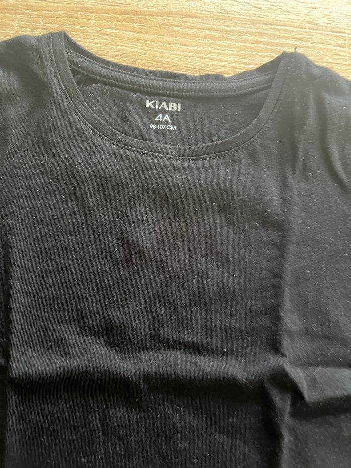 T shirt manches courtes noir uni kiabi fille 4 ans - photo numéro 2