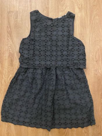 Robe brodée grise fille 4/6 ans