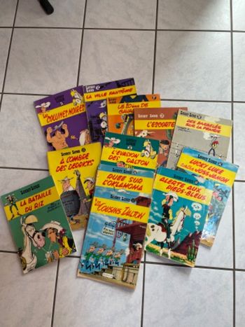 Lot de 11 BD.  Lucky Luke (anciens 1962 à 1970)