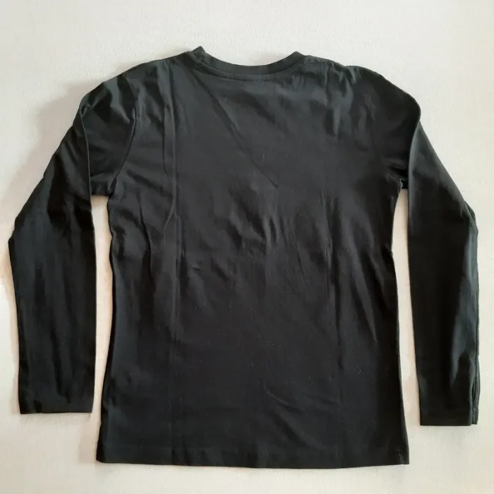 T-shirt noir impression squelette blanc 12 ans - photo numéro 2