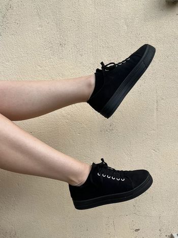 Chaussures baskets de villes noir avec plateforme