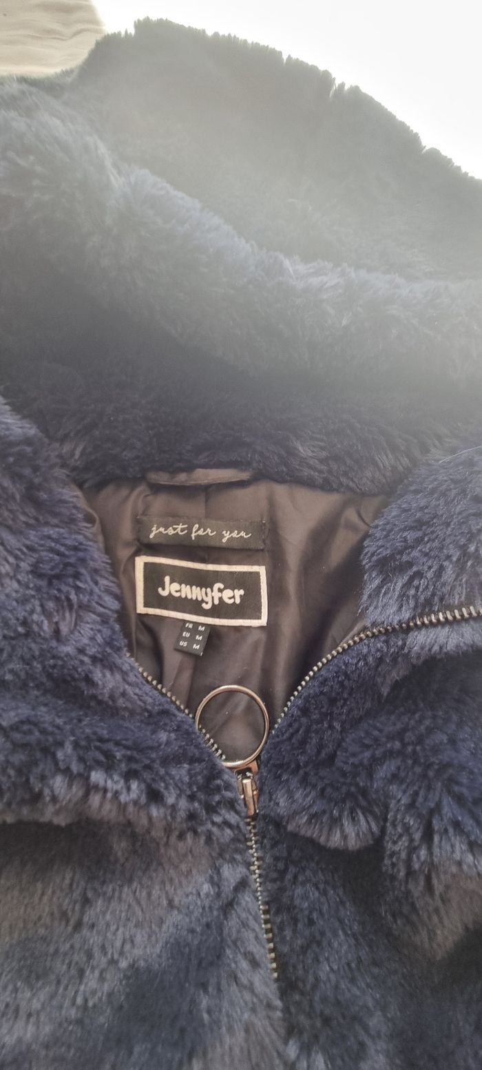 Veste fausse fourrure bleu M - photo numéro 2