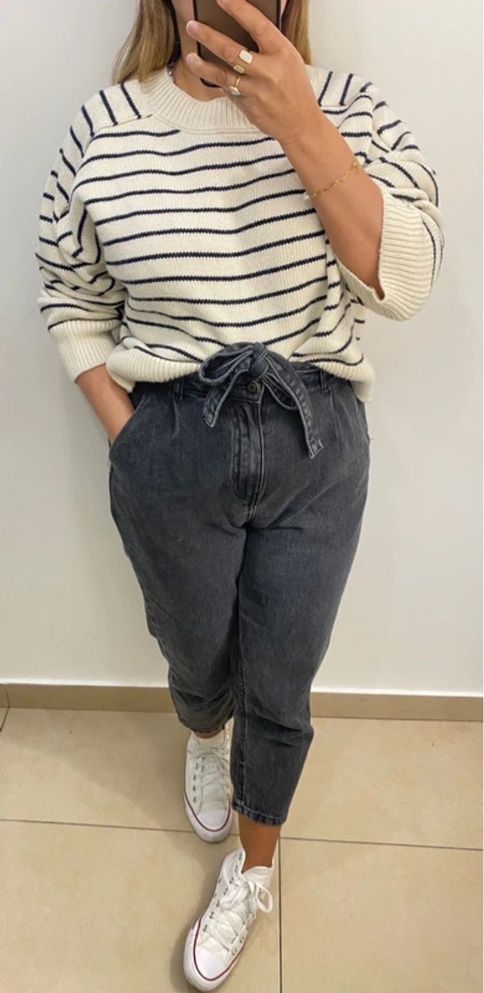 Superbe Pull Court Ample ZARA Rayé Taille M Et Plus - photo numéro 6