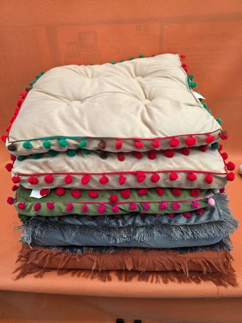5 Coussins de sol velours 40x40 cm