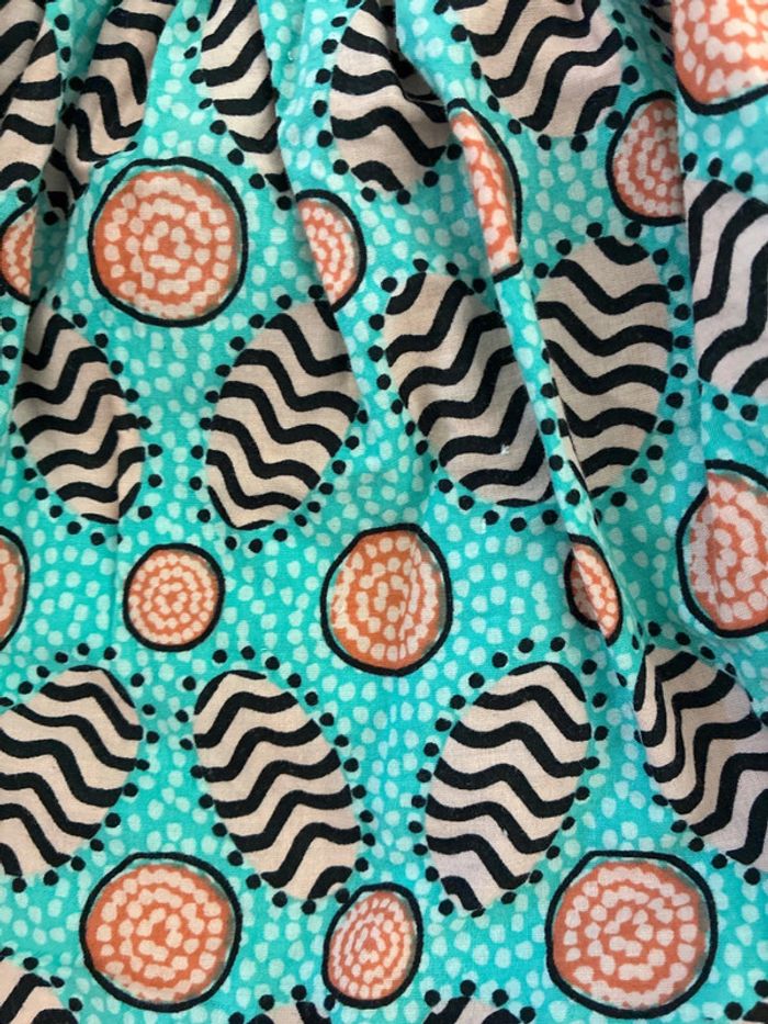 Jupe taille elastiquée en coton motif wax doublée - photo numéro 4