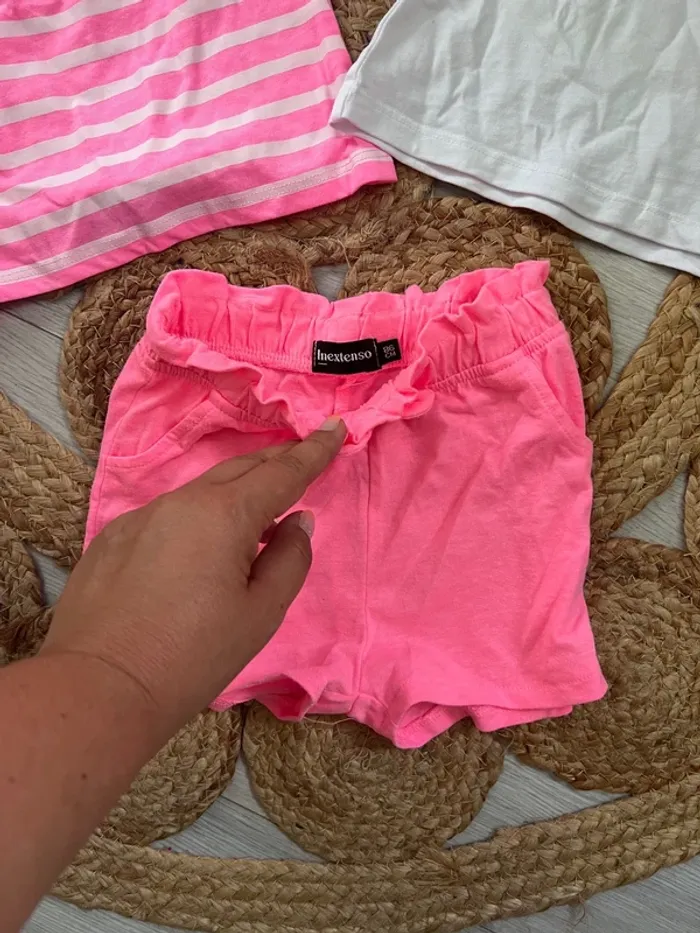 Ensemble débardeurs x2 + short 18 m fille - photo numéro 4