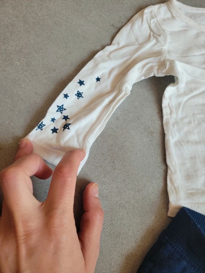 Lot ensemble hiver pantalon jogging haut manche longue 74 cm bébé fille - photo numéro 3