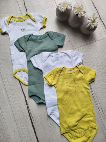 Lot de 4 bodys manches courtes petit bateau 3mois