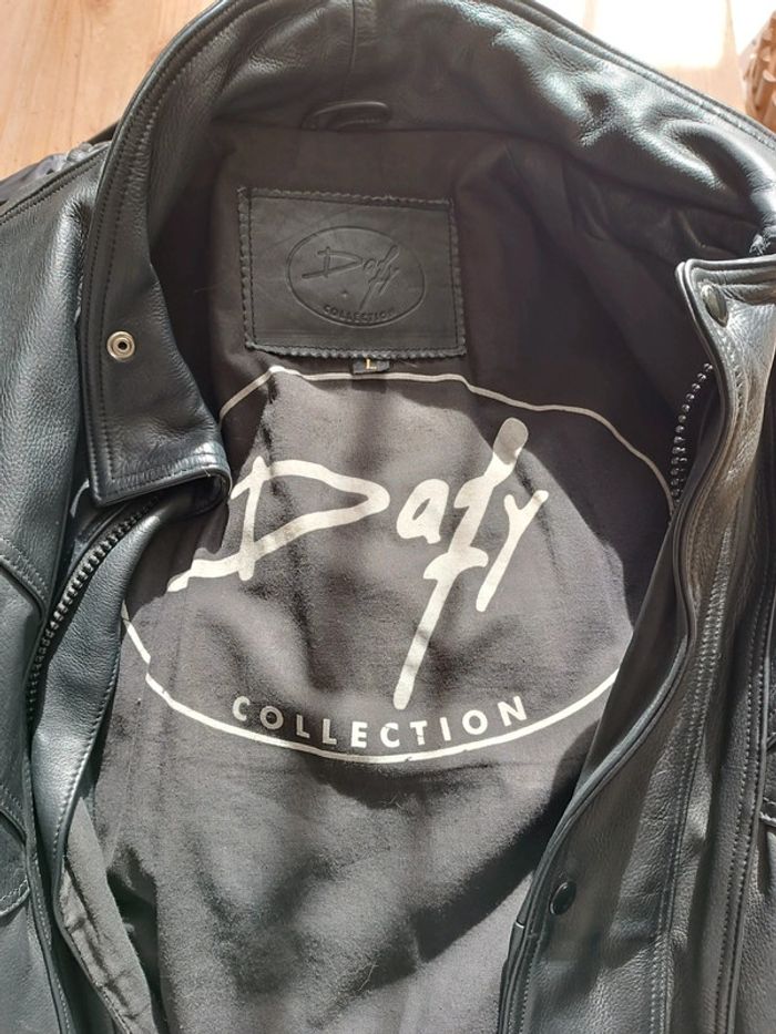 Blouson moto noir en cuir - photo numéro 10