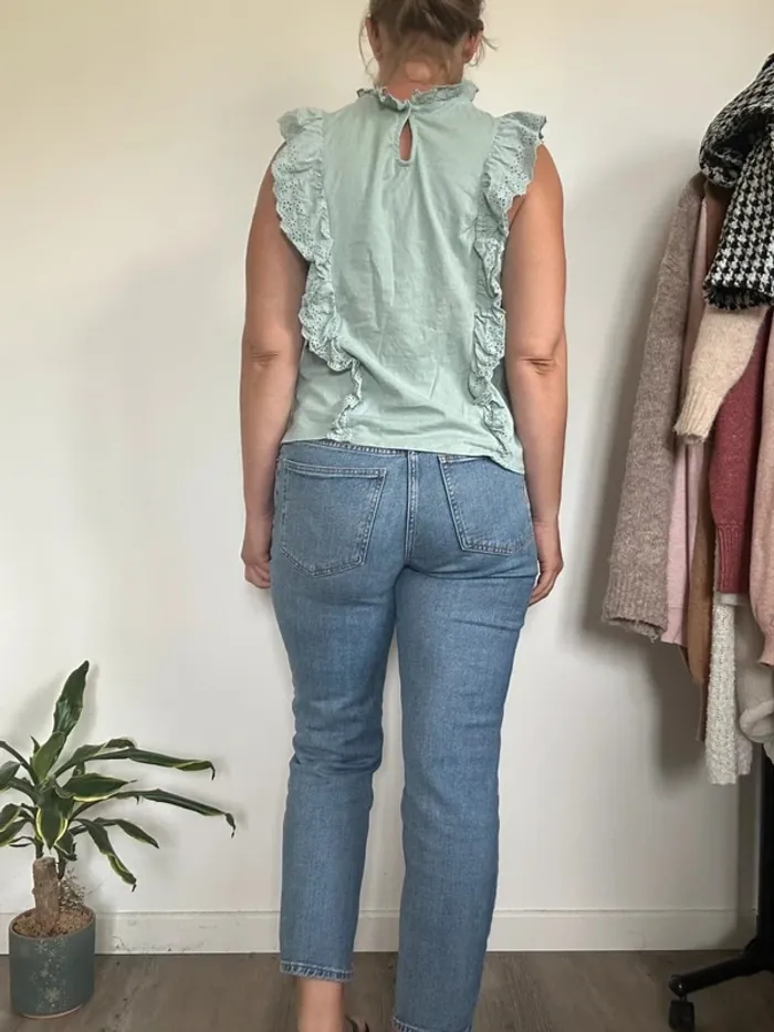 Mango Top vert d’eau coton – Taille 38 – Très bon état - photo numéro 4