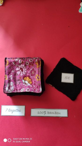 7 lingettes lavables, neuf.