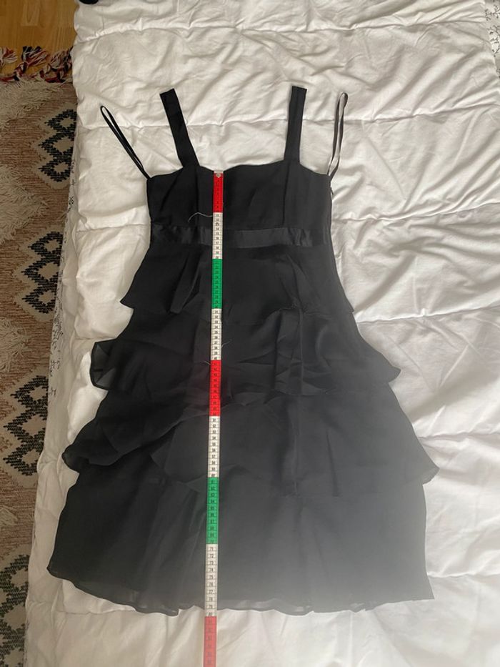 Robe 123 noire à volants 100% soie taille 38 - photo numéro 19