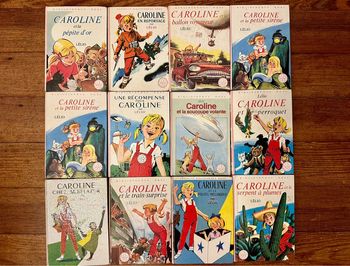 Lot de 12 livres Caroline bon état bibliothèque rose anciens vintage Pierre Probst