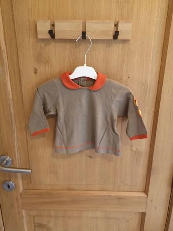 T-shirt avec col en brun avec col 9 mois