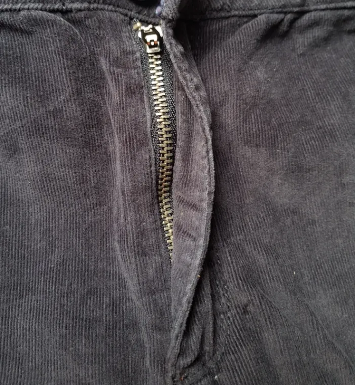 Pantalon slim velour bleu Marine Zara - photo numéro 6