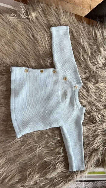 Gilet bleu clair garçon 3 mois orchestra