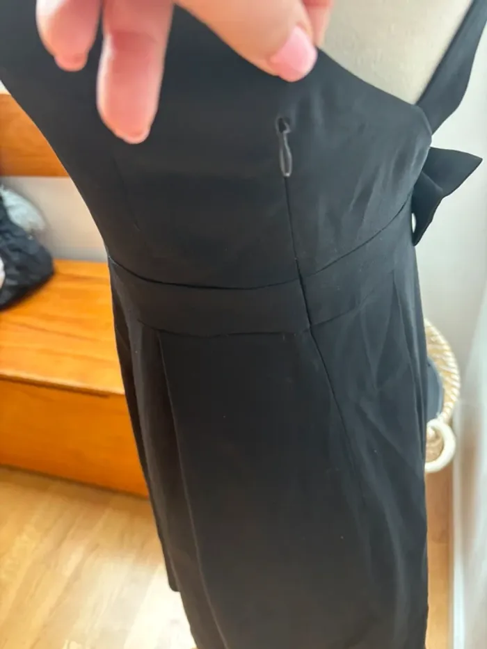 🖤 Robe noire dos croisé avec noeud - modèle Rencontre - Claudie Pierlot 🖤 T38 - photo numéro 7