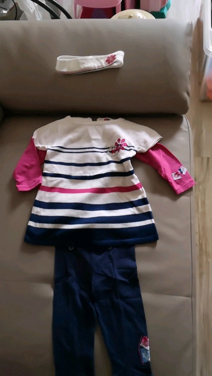 Ensemble 5 pièces bleu marine rose blanc - photo numéro 9