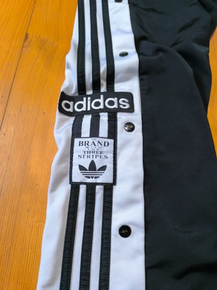 Pantalon Adidas - Adibreak - à boutons - Noir, blanc - Taille S - photo numéro 3