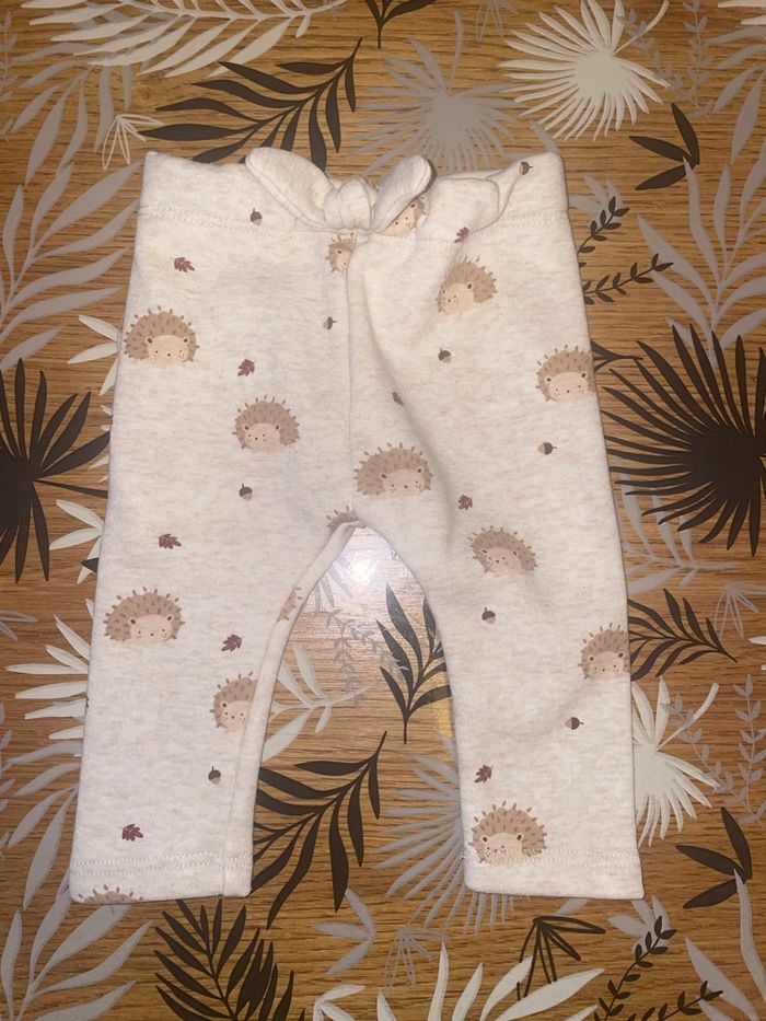 Jogging molletonné crème beige à motif hérisson kiabi bb 3 mois