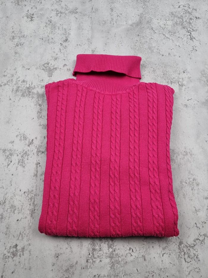 Pull torsadé col roulé Tommy Hilfiger – Fuchsia – Taille M/38 Femmes - photo numéro 2