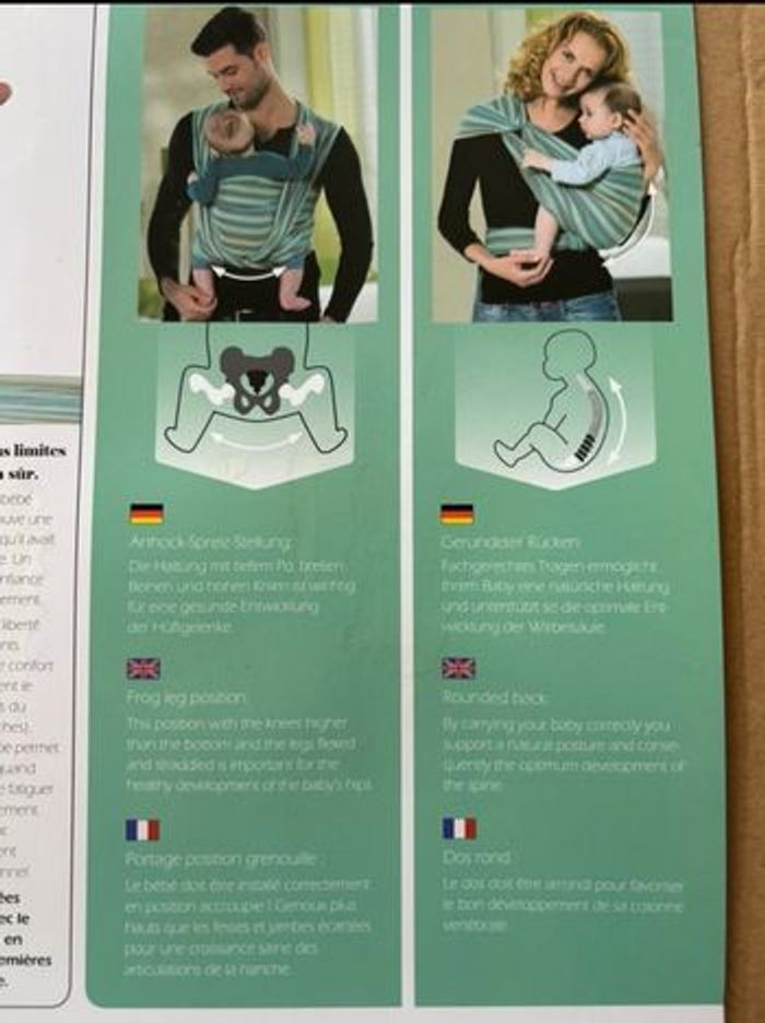 Drap porte bébé Pacific carry sling amazonas baby world Neuf - photo numéro 4