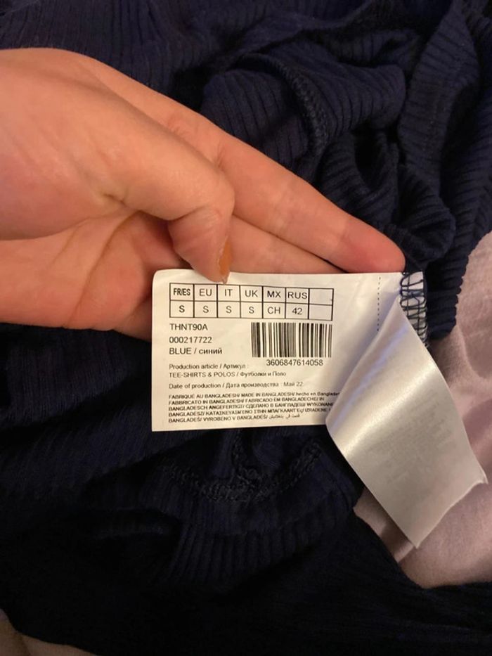 Top manches longues strié Naf Naf Bleu marine Taille S - photo numéro 5