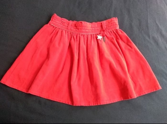 Magnifique jupe en velours rouge orangé