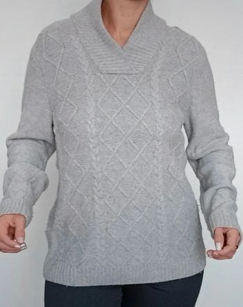 Pull texture torsadé uni gris homme taille L