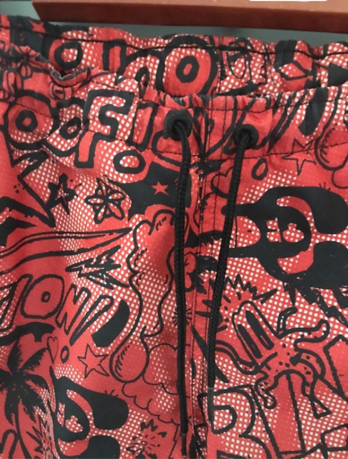 garçon short de bain tribord 10 ans avec filet intérieur rouge à motifs - photo numéro 2