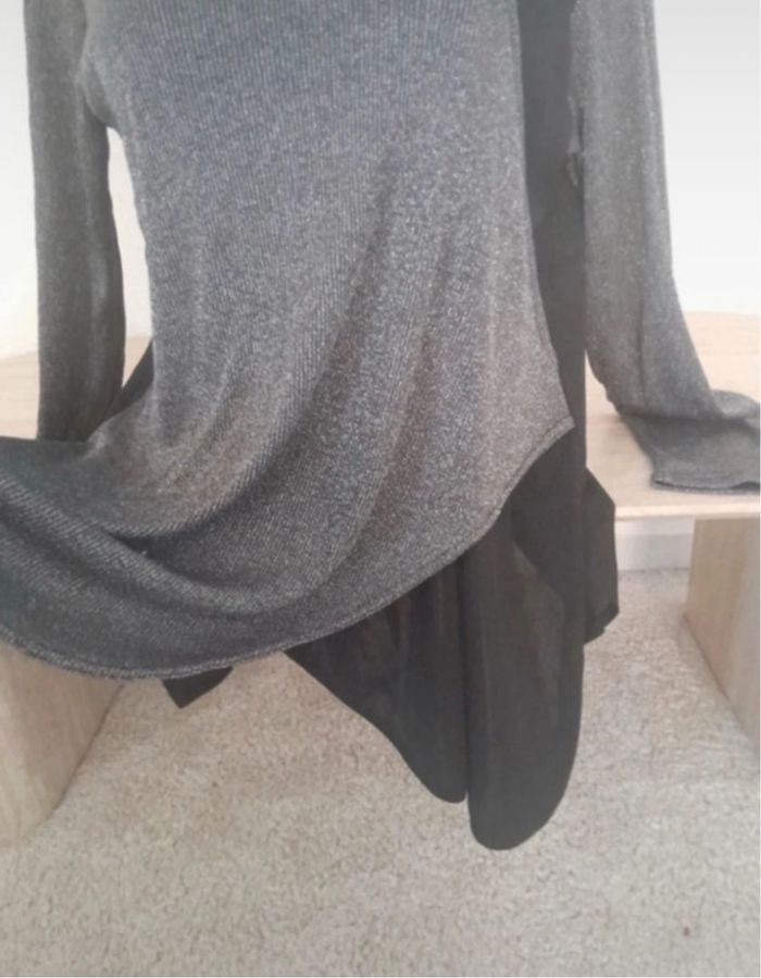 Blouse argenté asymétrique Mega New Paris taille 42 - photo numéro 4