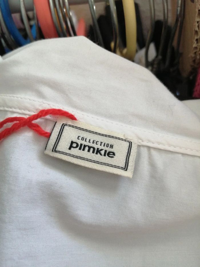Chemise blanche manches longues grand col brodé / pimkie / (S) - photo numéro 7