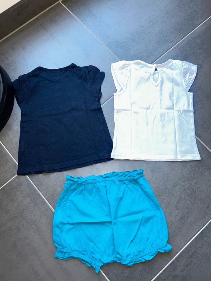 Lot de 2 t-shirts et short bébé fille Kiabi dpam - photo numéro 9