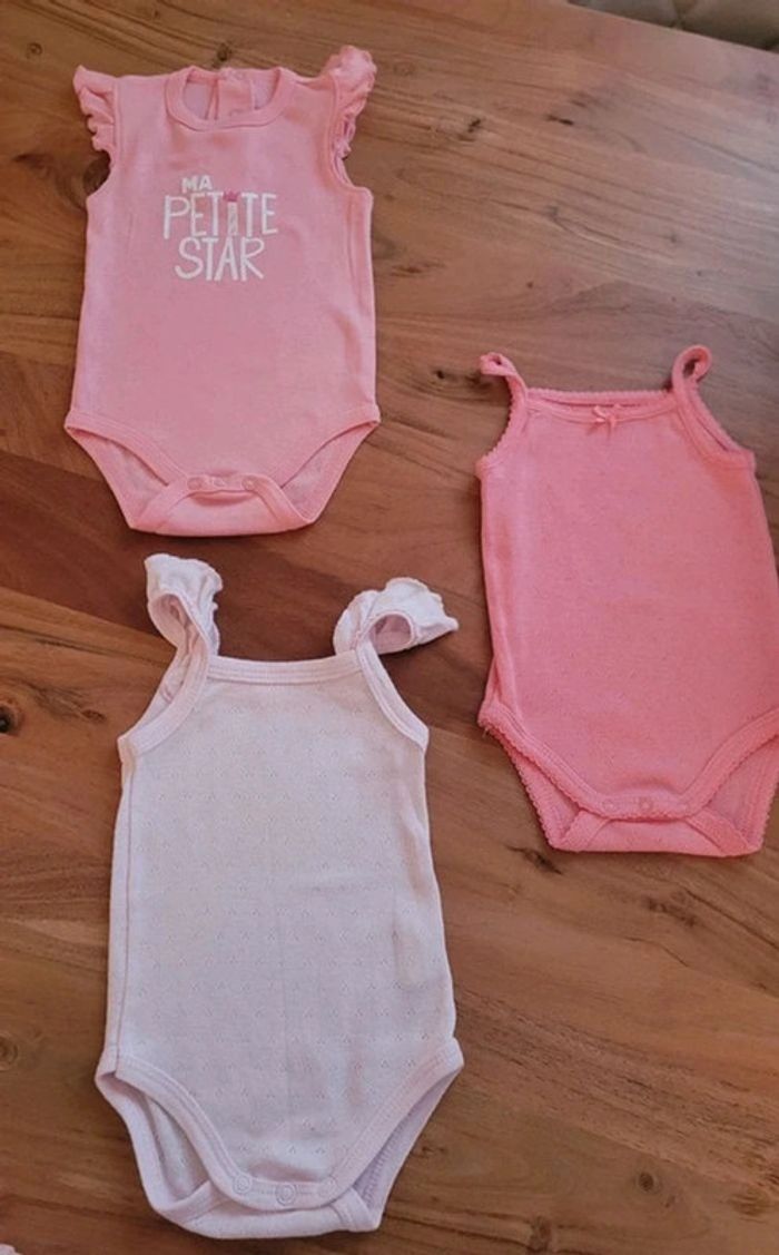 Lot de 3 bodies fille 3-6 mois