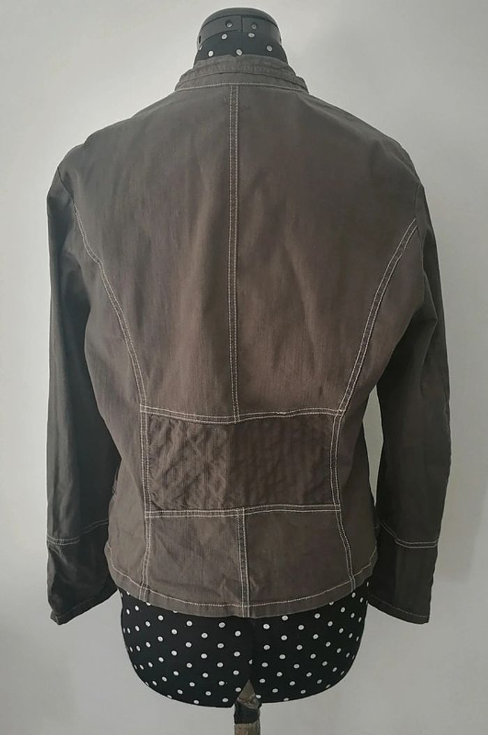 Veste / blazer en jean kaki Taille 44 XXL Jacqueline RIU - photo numéro 4