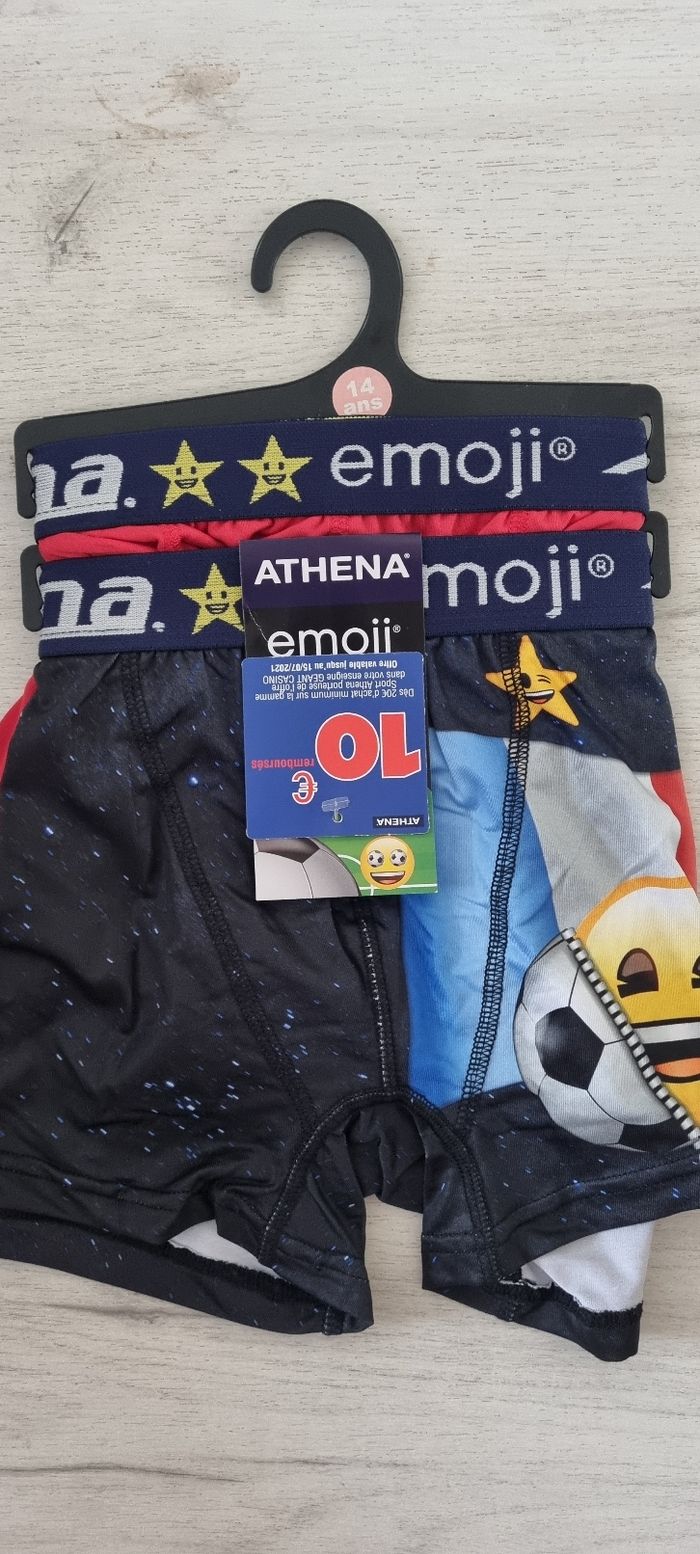 Lot de 2 boxers athena emoji 14 ans